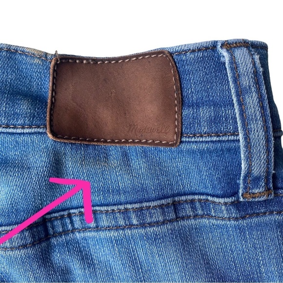 Madewell Cali Demi Boot Jeans Womens Size 25 Raw Hem Button Fly High Rise Flare - Picture 13 of 13